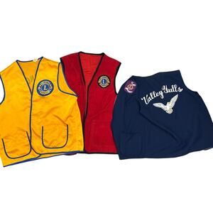 Vintage Burlington Lions Club patch Vest bundle (3) lioness valley gulls